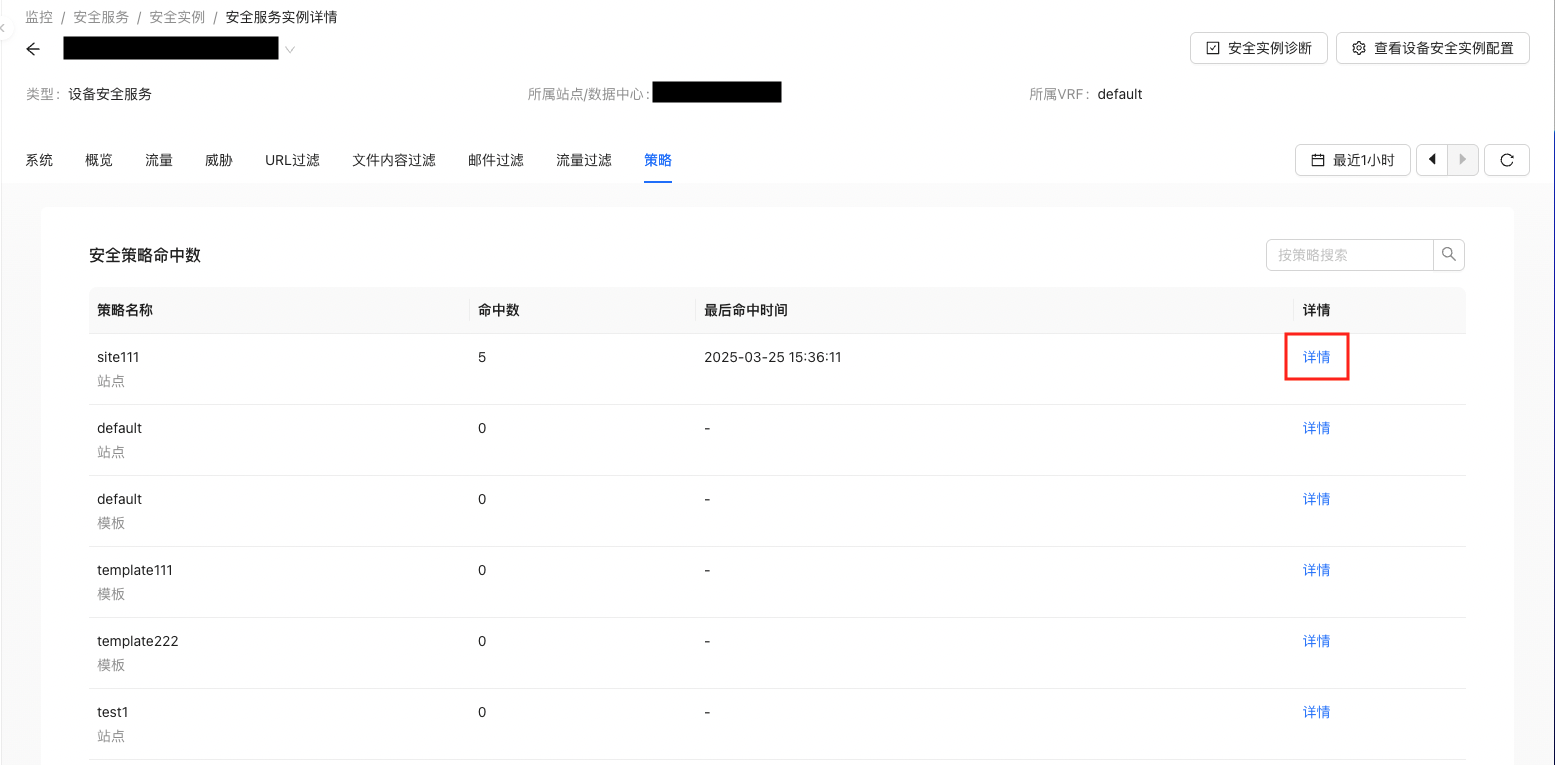 安全服务命中数