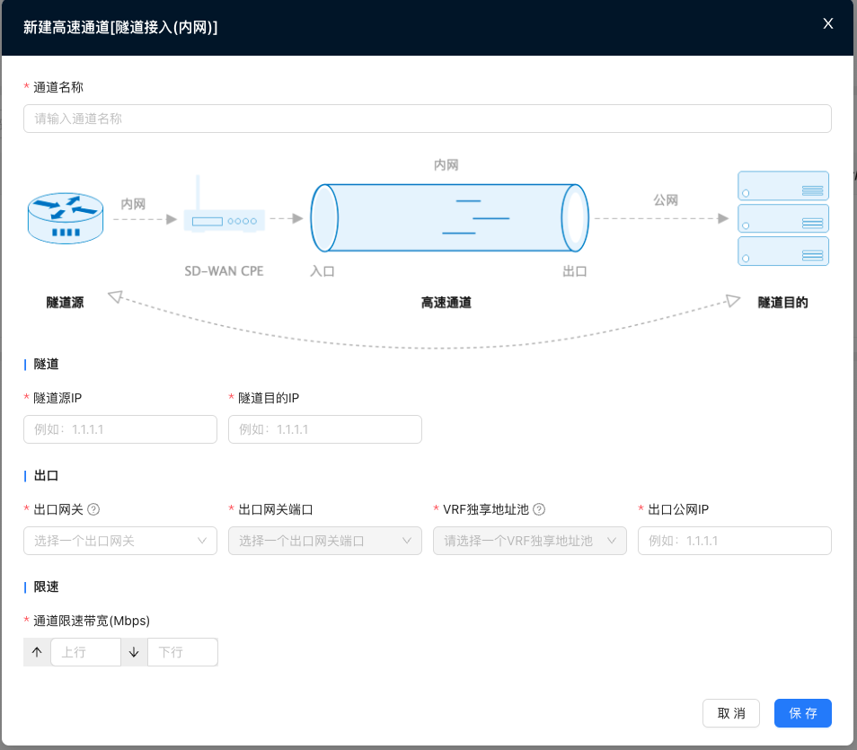 新建高速通道隧道内网