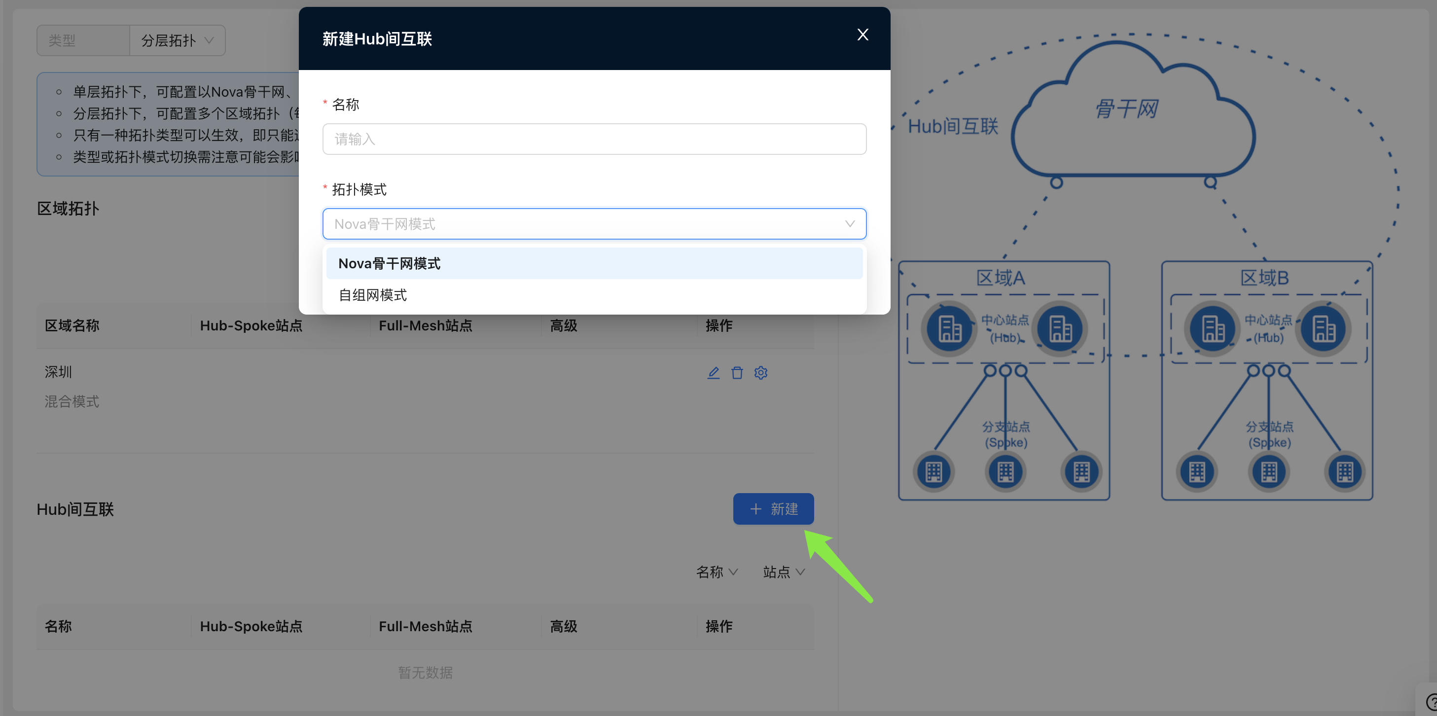 配置Hub间互联