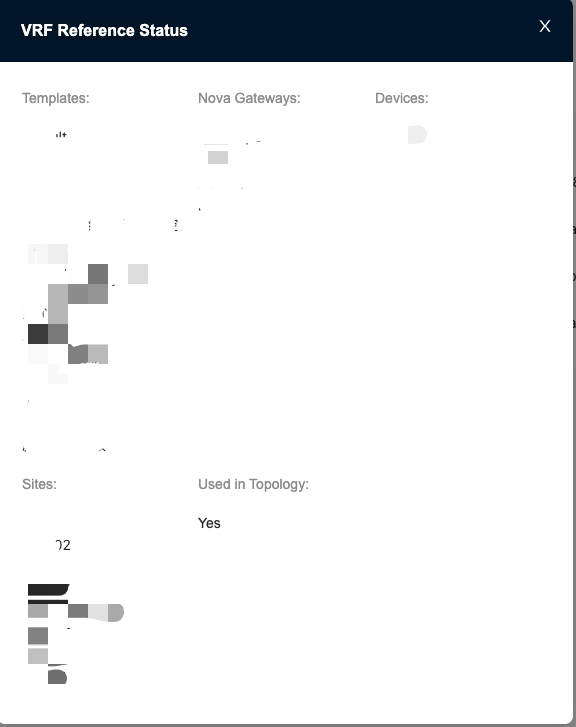 VRF reference details