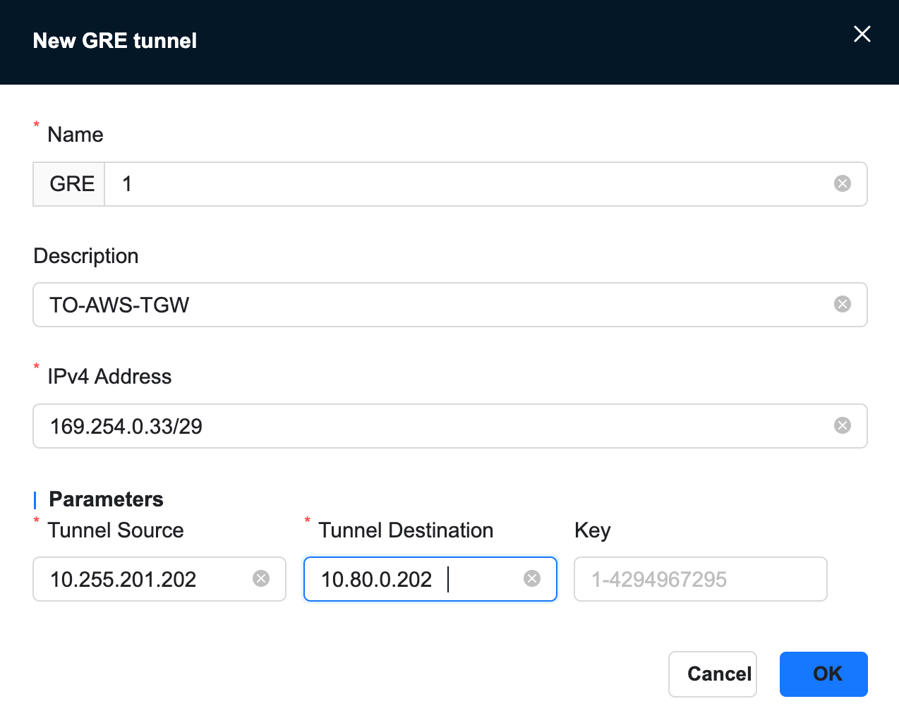 NE900-B GRE configuration