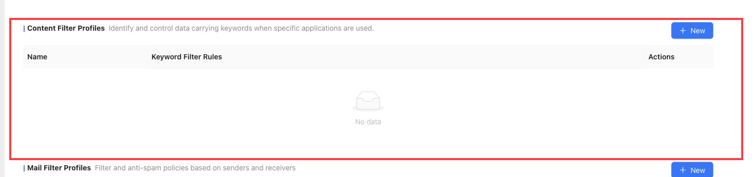 Content filter profiles
