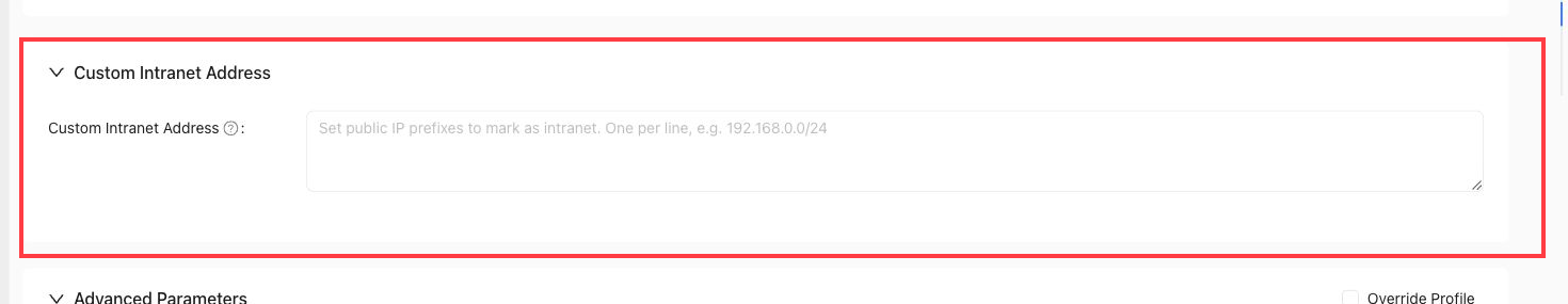Custom intranet address