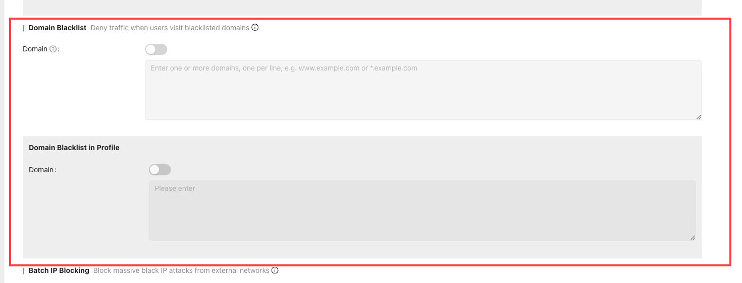 Domain blacklist