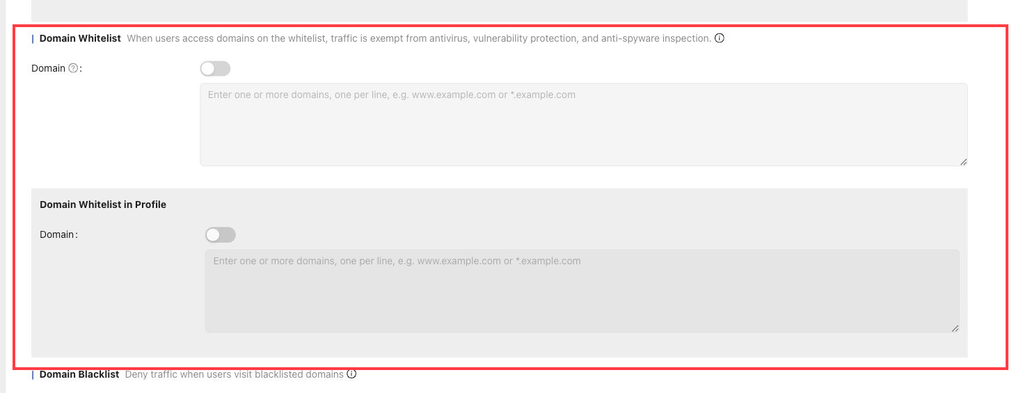 Domain whitelist