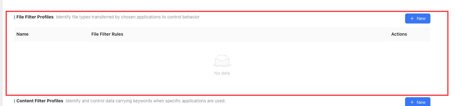 File filter profiles
