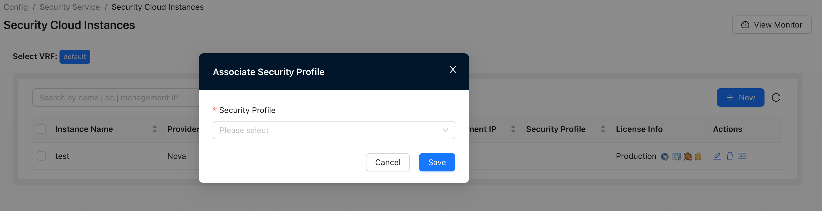 Associated Security Service Template