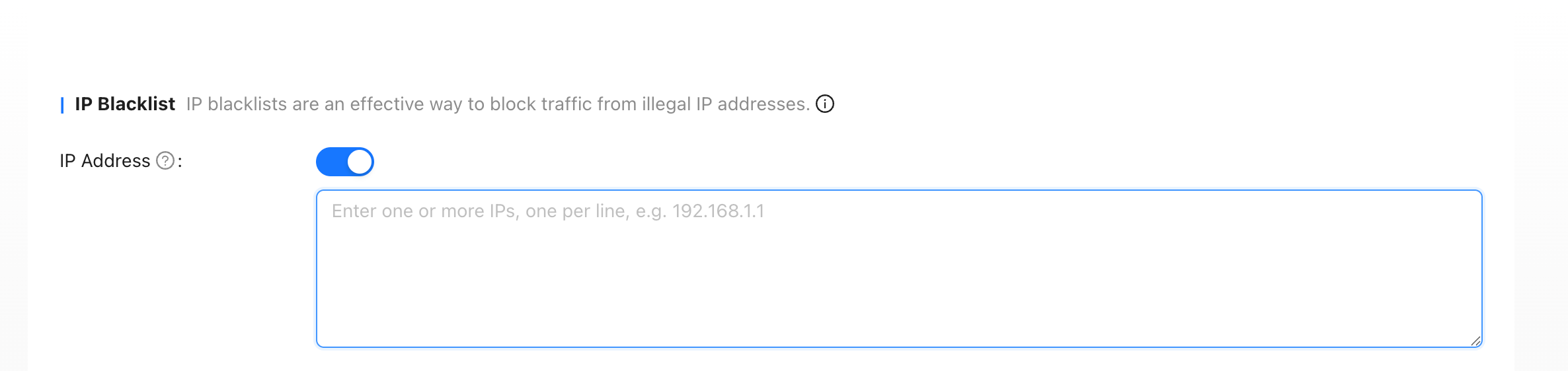 Address blacklist