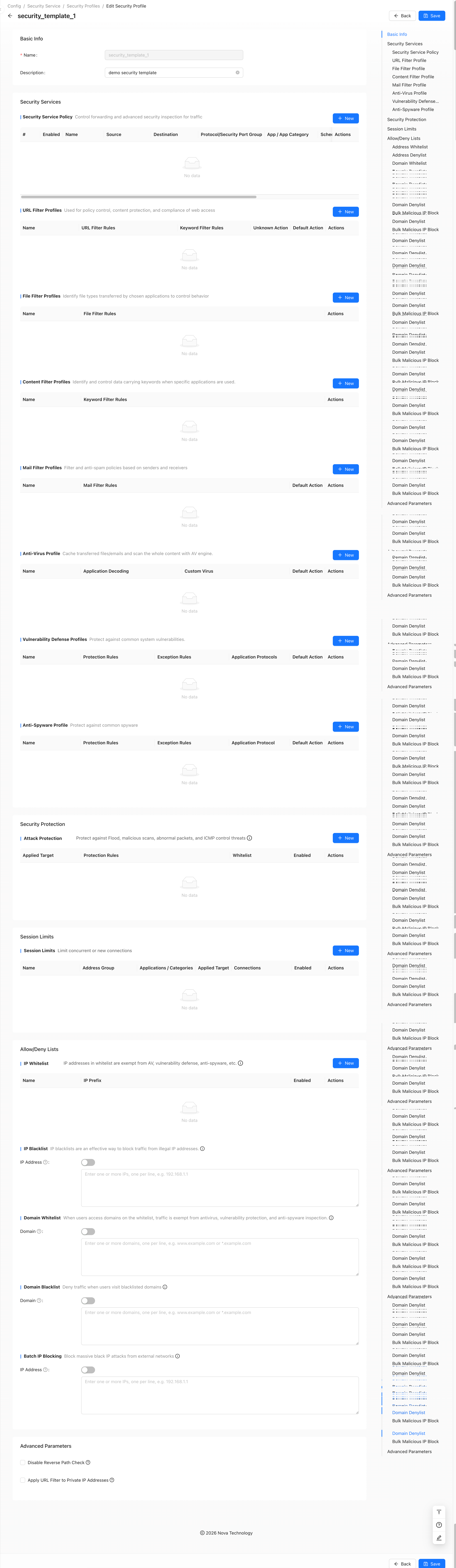 Security Service Edit Page