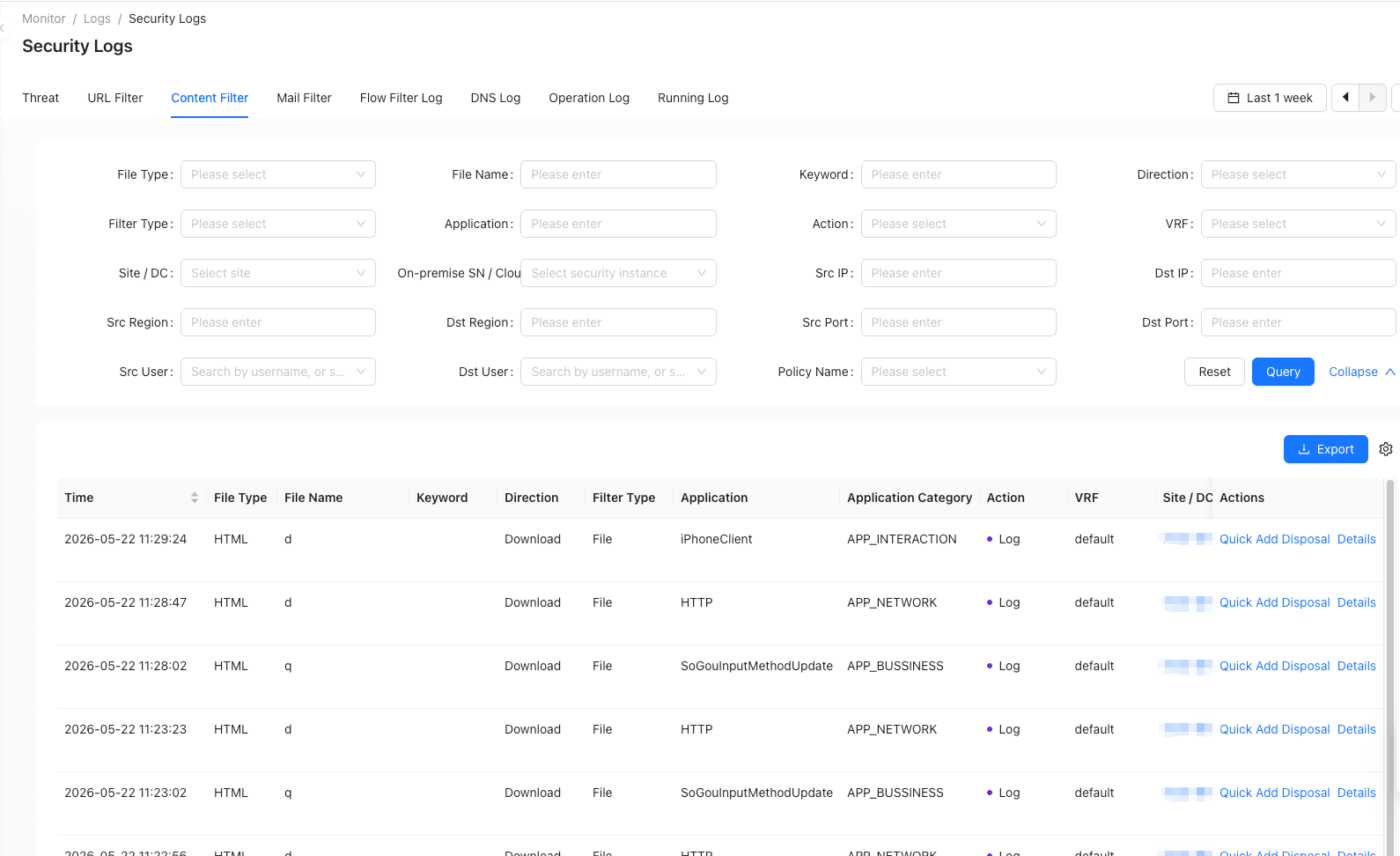 Threat Log