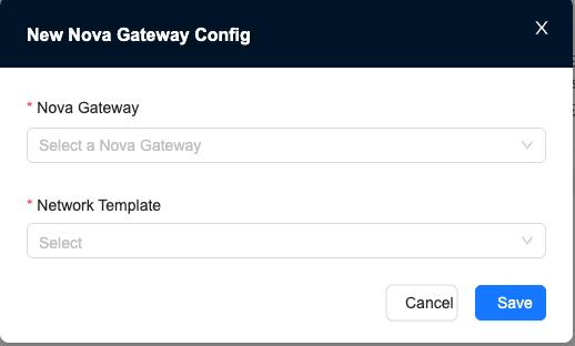 New Nova Gateway configuration