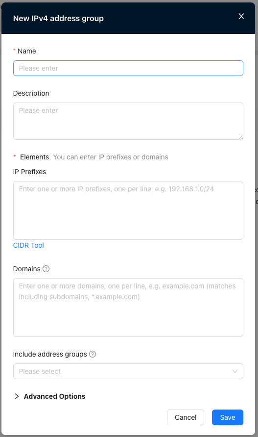 New Address Group