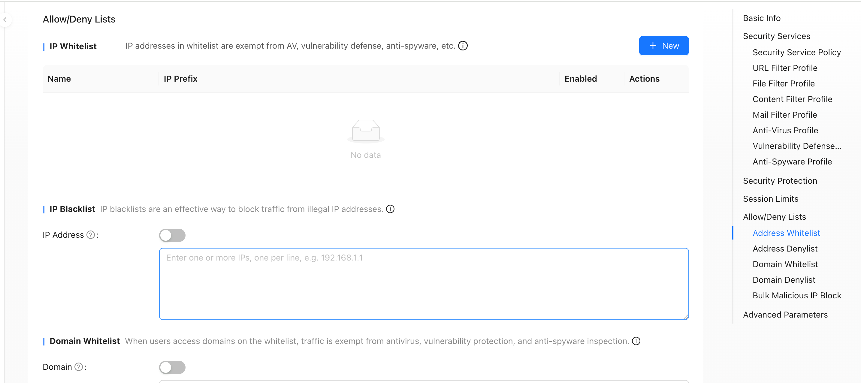 New whitelist