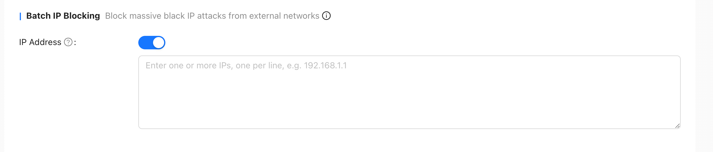 Template batch black IP blocking